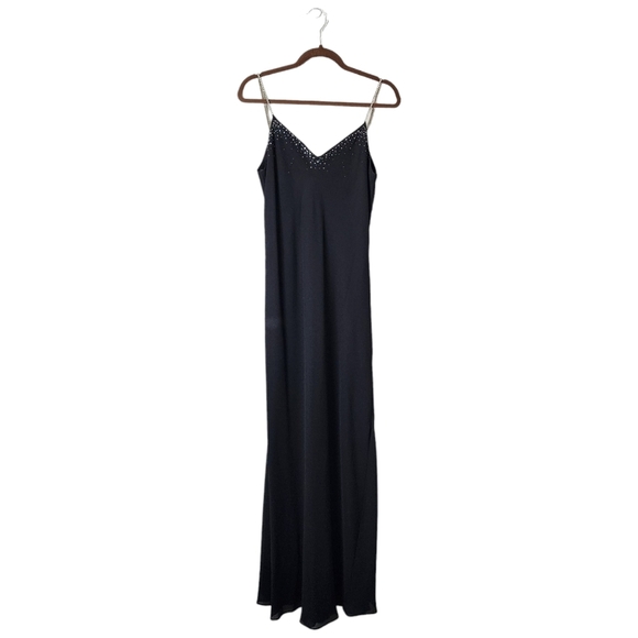 DAVE & JOHNNY x VINTAGE 90s prom dress black gem straps 11/12 - Picture 12 of 13